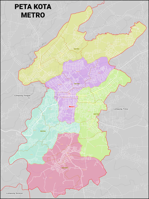 Peta Kota Metro Kecamatan Dan Kelurahan