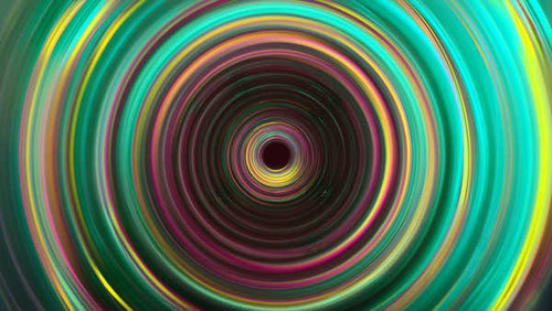 Jual Poster circles waves colorful green 4k WPS