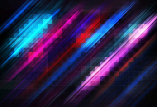 Jual Poster colorful geometric neon dark 4k WPS
