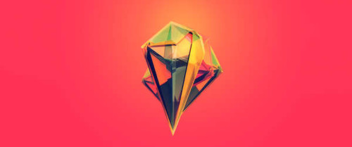 Jual Poster geometric orange crystals hd WPS