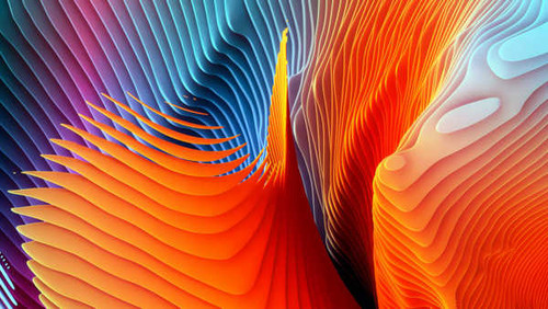 Jual Poster orange waves colorful hd WPS