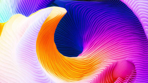 Jual Poster spiral waves yellow purple hd WPS