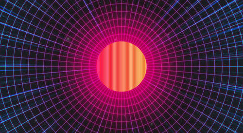 Jual Poster sun synthwave electronic music hd WPS