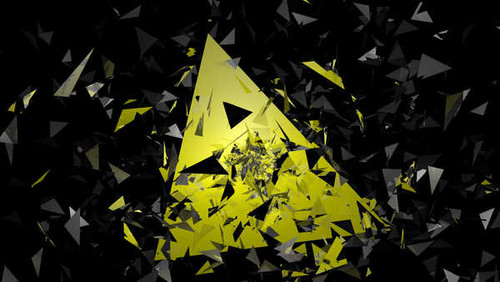 Jual Poster triangles broken glass dark background 5k WPS