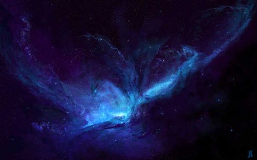 Jual Poster nebula dark space blue space deep hd WPS