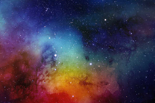 Jual Poster nebula stars painting watercolors texture hd WPS