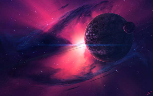 Jual Poster planets astronomy pink nebula hd WPS