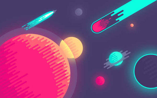 Jual Poster planets meteors illustration artwork hd WPS
