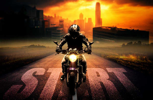 Jual Poster biker motorcycle ride start night 4k 8k WPS