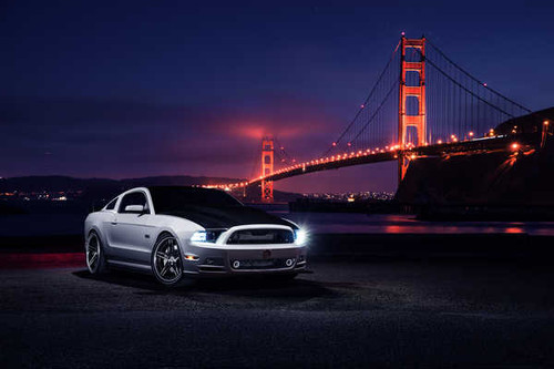 Jual Poster ford mustang golden gate bridge night 145WPS