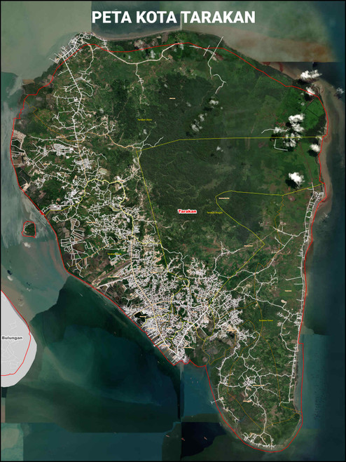 Peta Kota Tarakan Satelit Kecamatan Dan Kelurahan