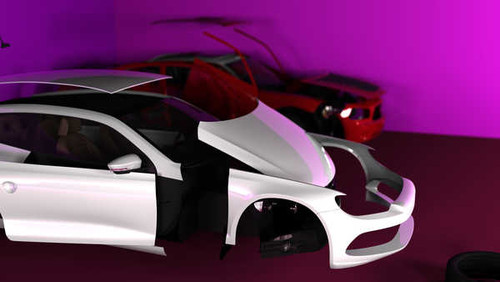 Jual Poster 3D Car Pink Vehicle Vehicles Artistic APC