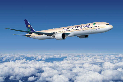 Jual Poster Aircraft Boeing 777 Cloud Saudi Arabia Aircraft Boeing 777 APC