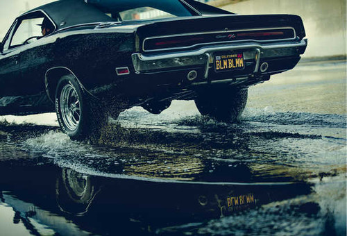 Jual Poster Black Car Reflection Water Dodge Dodge Charger APC