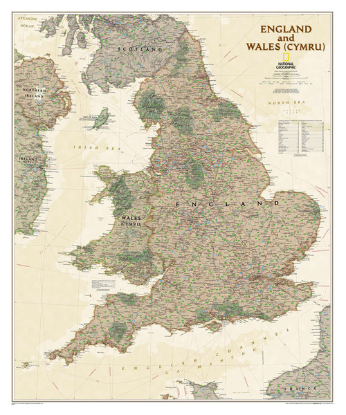Peta Inggris England & Wales Earth toned 2012