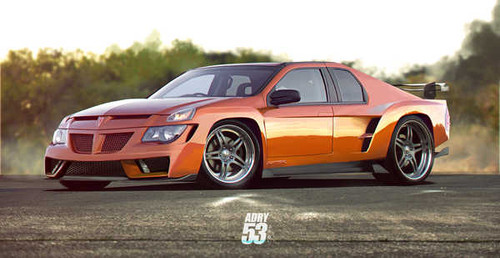 Jual Poster Orange Car Pontiac Aztek Pontiac Pontiac Aztek APC