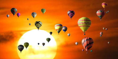 Jual Poster Sunset Vehicles Hot Air Balloon APC Jual Poster Sunset Vehicles Hot Air Balloon APC