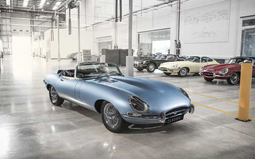 Jual Poster Jaguar E type Zero 2017 Cabriolet Light Blue 1ZM