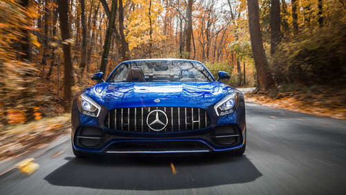 Jual Poster Mercedes Benz AMG 2018 GT C Front Blue Roadster 1ZM