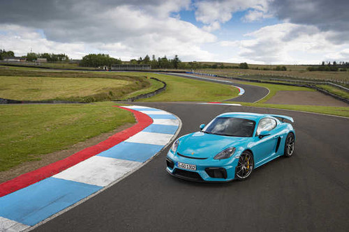 Jual Poster Porsche 718 (982) Cayman GT4 Light Blue 1ZM