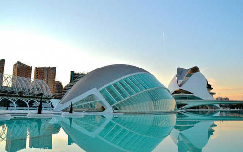 Jual Poster Airplane Architecture City Spain Valencia Buildings City Of Arts And Sciences APC