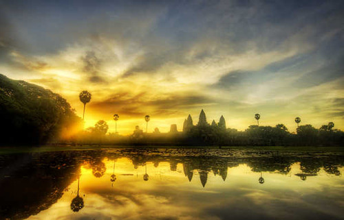 Jual Poster Angkor Wat Reflection Sky Sunbeam Sunrise Man Made Angkor Wat APC