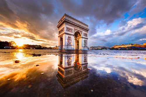 Jual Poster Arc de Triomphe Cloud France Monument Paris Reflection Monuments Arc De Triomphe APC