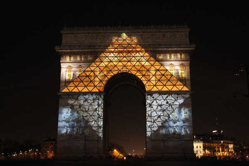 Jual Poster Arc de Triomphe France Light Monument Night Paris Pyramid Monuments Arc De Triomphe APC