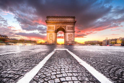 Jual Poster Arc de Triomphe France Monument Paris Sunset Monuments Arc De Triomphe APC