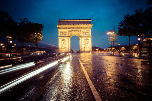 Jual Poster Arc de Triomphe Monument Night Paris Time Lapse Monuments Arc De Triomphe APC