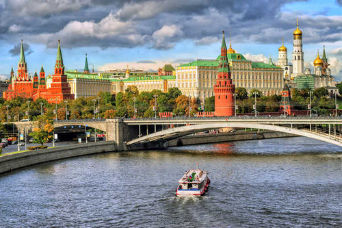 Jual Poster Architecture Boat Building City Moscow Riverboat Russia Vehicle Cities Moscow APC