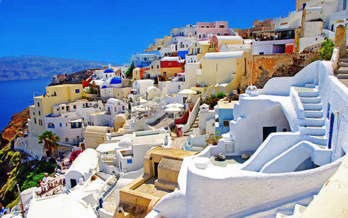 Jual Poster Architecture Building Greece House Place Santorini Scenic Towns Santorini0 APC