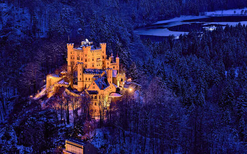 Jual Poster Architecture Castle Snow Castles Hohenschwangau Castle APC