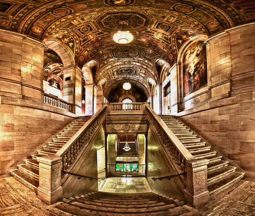 Jual Poster Architecture Detroit Public Library Library Man Made Stairs Man Made Library APC