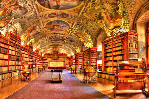 Jual Poster Architecture Globe Library Mural Painting Man Made Library APC