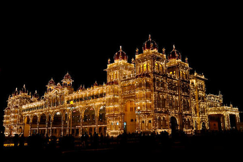 Jual Poster Architecture India Karnataka State Mysore Mysore Palace Night Palaces Mysore Palace APC