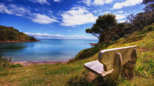 Jual Poster Artistic Bench Landscape Ocean Man Made Bench APC Jual Poster Artistic Bench Landscape Ocean Man Made Bench APC