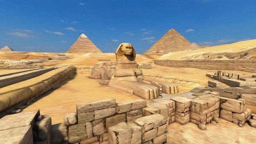 Jual Poster Artistic Pyramid Sphinx Man Made Sphinx APC