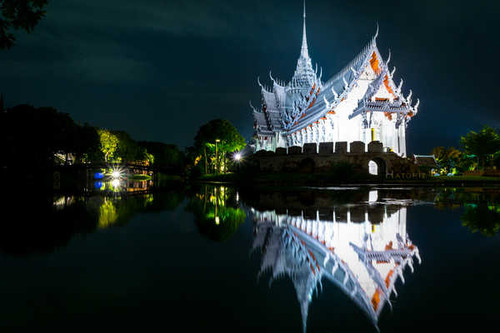 Jual Poster Bangkok Night Reflection Sanphet Prasat Palace Thailand Palaces Sanphet Prasat Palace APC