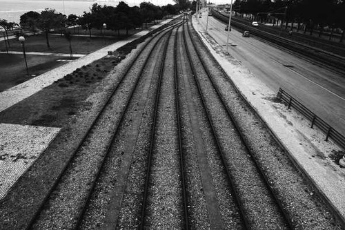 Jual Poster Black & White Man Made Railroad2 APC
