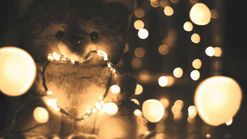Jual Poster Bokeh Heart Teddy Bear Man Made Stuffed Animal6 APC