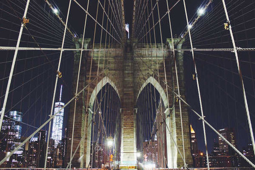 Jual Poster Bridge Brooklyn Bridge Night Bridges Brooklyn Bridge APC