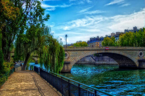 Jual Poster Bridge Canal Fence HDR Man Made Tree Bridges Bridge APC