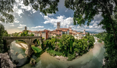 Jual Poster Bridge Cividale del Friuli Italy River Town Man Made Town APC