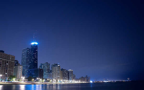 Jual Poster Building Chicago Night Cities Chicago 6545 APC Jual Poster Building Chicago Night Cities Chicago 6545 APC