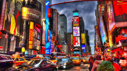 Jual Poster Building City Colorful Colors New York Night Skyscraper Times Square Man Made Times Square APC