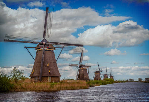Jual Poster Building Cloud Netherlands River Sky Windmill Buildings Windmill APC