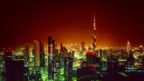 Jual Poster Burj Khalifa Cityscape Night Cities Dubai APC