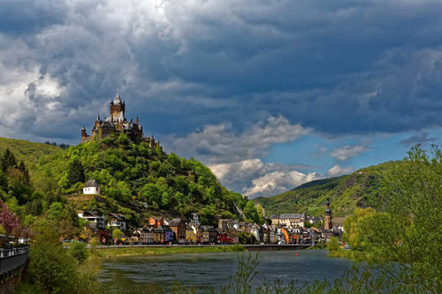 Jual Poster Castle City Cochem Germany Hill Lake Man Made Towns Cochem APC