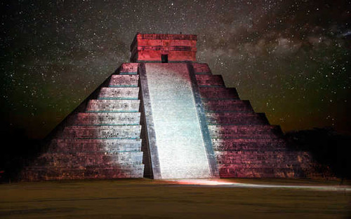 Jual Poster Chichen Itza Light Mexico Night Pyramid Starry Sky Man Made Chichen Itza APC Jual Poster Chichen Itza Light Mexico Night Pyramid Starry Sky Man Made Chichen Itza APC
